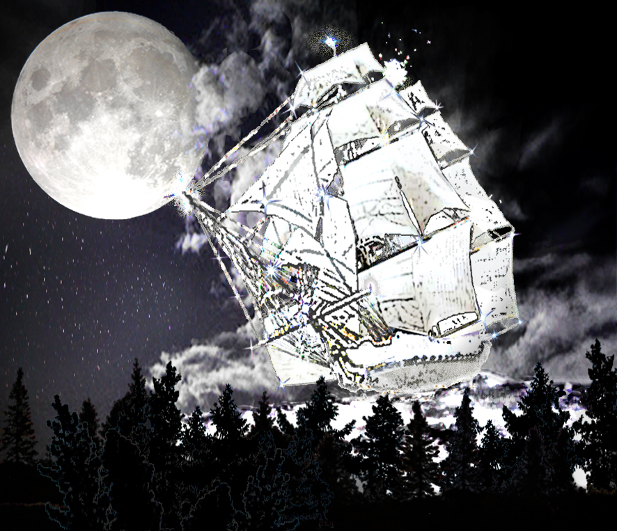 Moon's Ship sailing the Sky